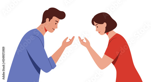 Friendly gesture of mutual understanding and agreement in modern illustration for communication design vector illustration