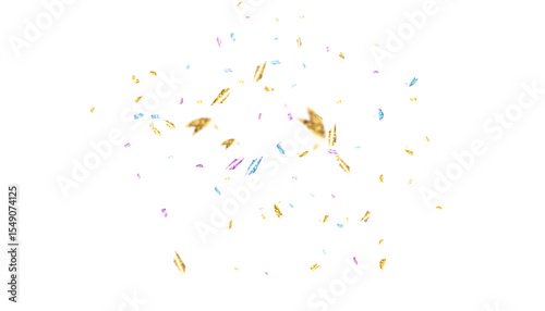 Colorful multicolored streamers and confetti. Festive design element for illustrations.