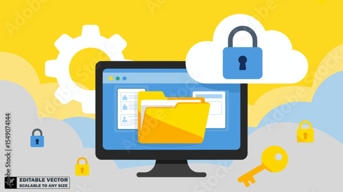 Cloud security data protection and privacy concept for secure file storage and access control system