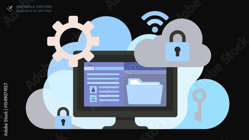Cloud security data protection and privacy concept for secure file storage and access control system