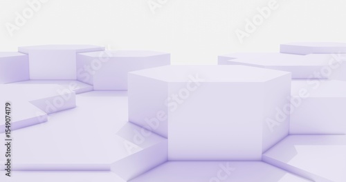 Podium geometric shape with space for object minimal background 3d render