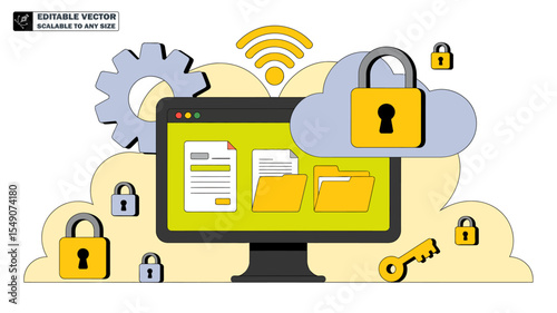 Cloud security data protection and privacy concept for secure file storage and access control system