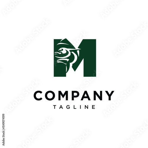 Letter M Mahi Mahi Fish Logo Icon Vector