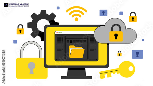 Cloud security data protection and privacy concept for secure file storage and access control system