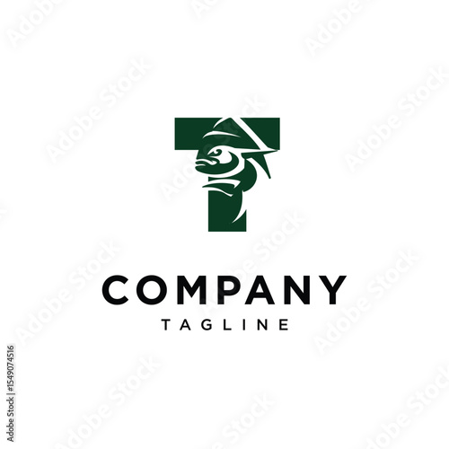 Letter T Mahi Mahi Fish Logo Icon Vector