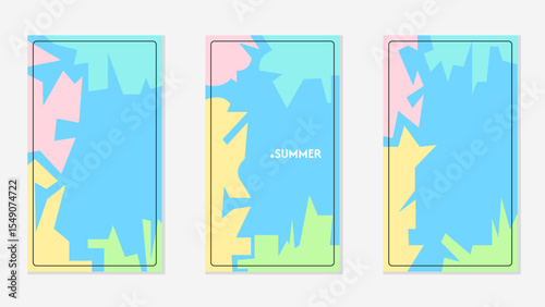 Vector Abstract paper cut background for summer collection