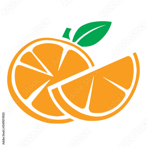 A simple vector graphic of an orange half