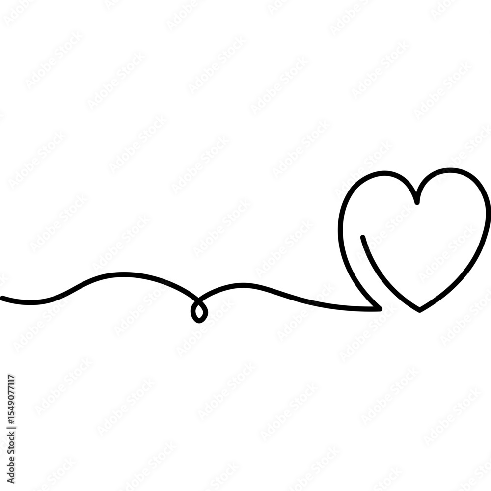Fototapeta premium Heart Line Art