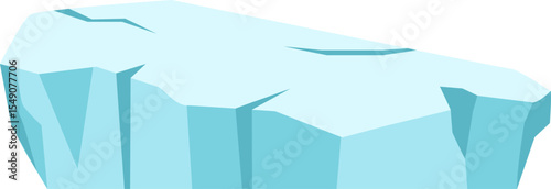 Iceberg floating on arctic waters, featuring deep cracks across its surface, symbolizes the pressing issues of global warming and climate change affecting the planet s fragile ecosystems