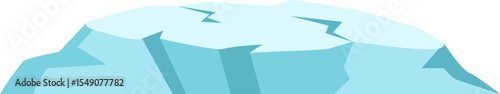 Iceberg floating on the ocean with cracks on its surface, representing concepts like global warming, climate change, and environmental challenges