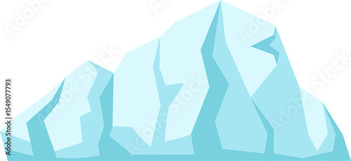 Iceberg floating in the Arctic Ocean, melting due to global warming, represents the environmental threat of climate change and poses risks for ships navigating the icy waters
