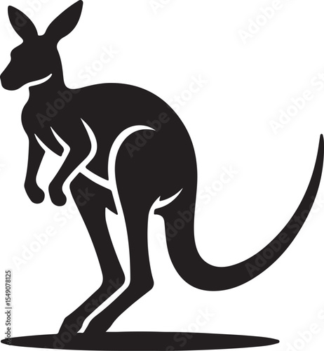 A silhouette kangaroo vector 