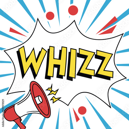 Whizz Comic Book Style Vector Art Design.