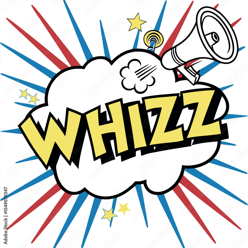 Whizz Comic Book Style Vector Art Design.