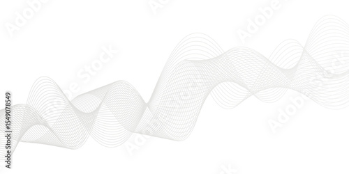 Abstract gray smooth waves on a white background. beautiful white and gray super vector waves of different shapes gradient flowing wave lines. abstract dynamic color lines, waves. 