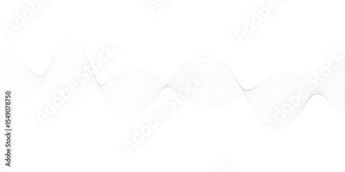 Abstract gray dot smooth waves on a white background. beautiful white and gray super vector waves of different shapes gradient flowing wave lines. abstract dynamic color lines, waves. 