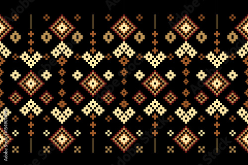 Geometric square, long shape, full decoration, seamless, horizontal style, color tone control