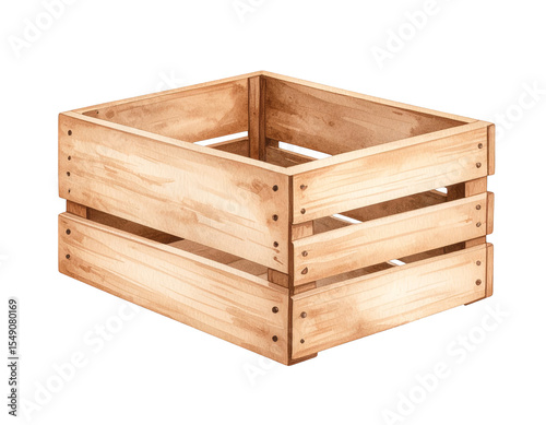 Wallpaper Mural Empty Wooden Crate for Storage or Decorative Use Torontodigital.ca