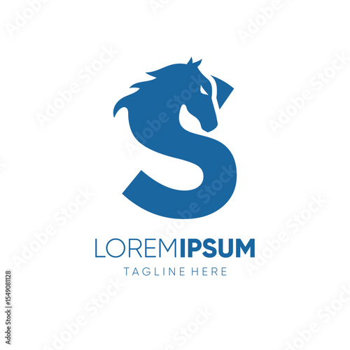 Letter S Initial Horse Logo Design Vector Icon Graphic Emblem Symbol Image Illustration 