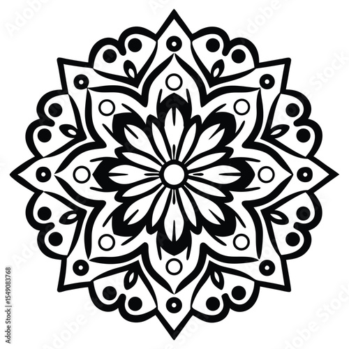Decorative Mandala Vector – Detailed Line Art Illustration