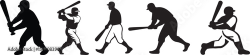 Baseball player silhouette in a square icon