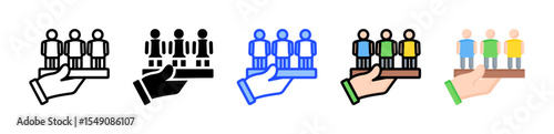 Team Building Icon Collection With Multiple Styles