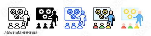 Training Icon Collection With Multiple Styles