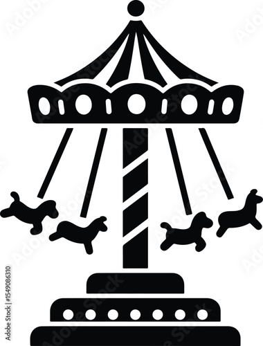 Carousel icon black and white illustration