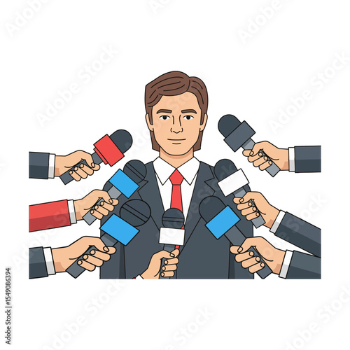Public Figure in Media Scrum