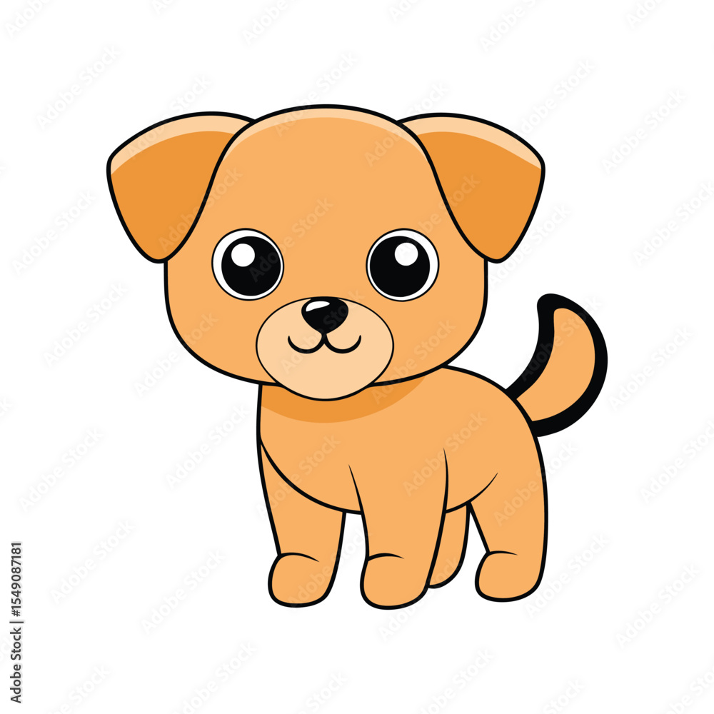 Fototapeta premium Cute cartoon puppy vector illustration icon