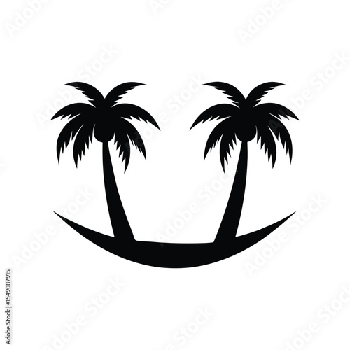 Summer palm tree element vector illustration icon