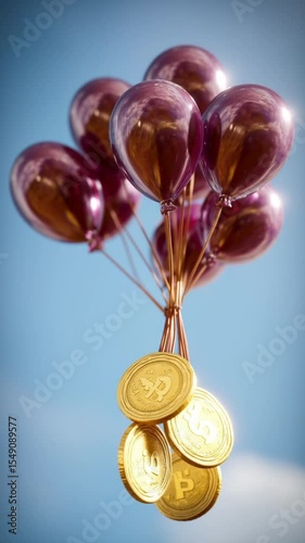 Ascending Coins: Panoramic Balloon Flight