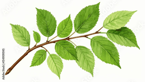 Branch Whisper Green Branch isolated watercolor vector illustration svg