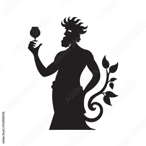 Dionysus Wine Vine Grapes Silhouette