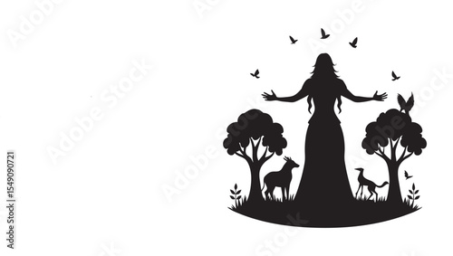 Gaia Earth Mother Nature Silhouette