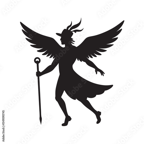 Hermes Winged Sandals Caduceus Silhouette