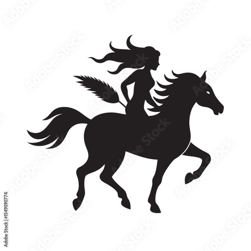 Epona Horse Rider Celtic Silhouette