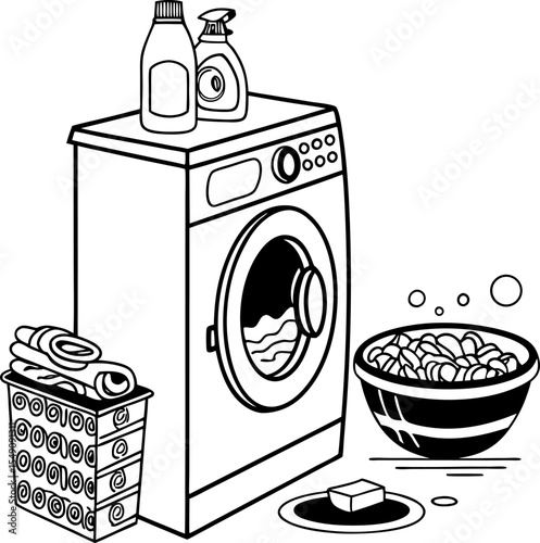 washing machine vector illustration