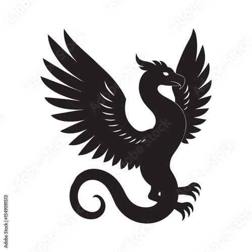 Quetzalcoatl Feathered Serpent God Silhouette
