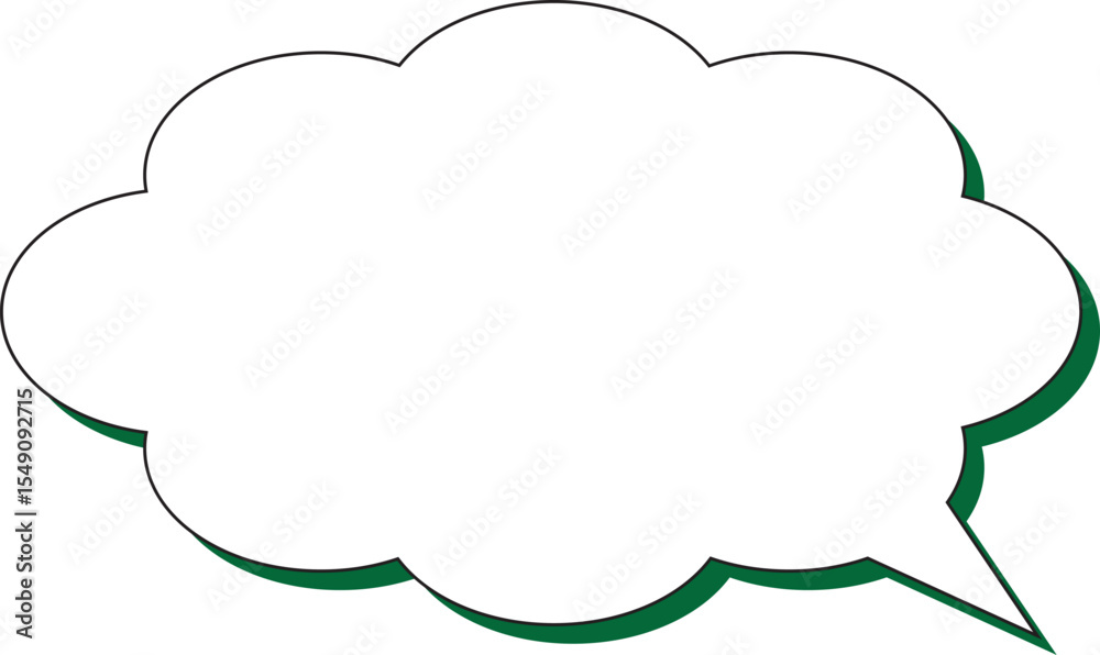 Fototapeta premium カラーの影付き シンプルな吹き出し