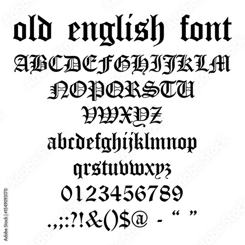 Old English Font – Gothic Vintage Alphabet Calligraphy Letters