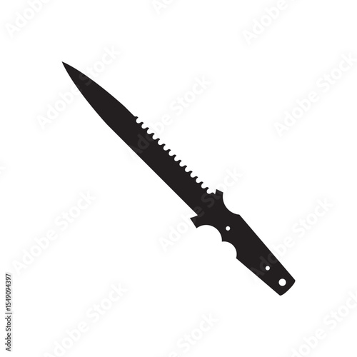 Knife icon vector. Hunting knife illustration sign. Military knife communication symbol. Cold weapon web icon set.