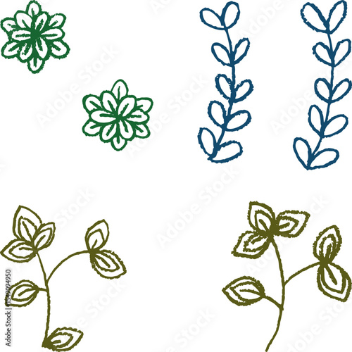 色鉛筆で描いた植物_まとめ1