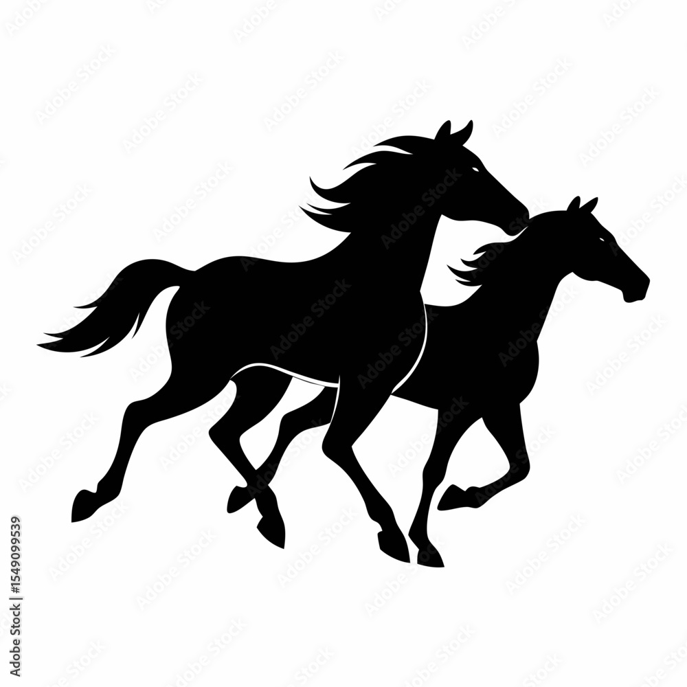 Obraz premium black horse vector illustration