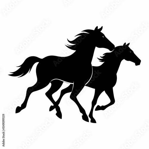 black horse vector illustration