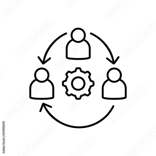 Teambuilding icon vector. Teamwork illustration sign. Team symbol. Development web icon.