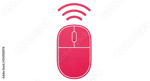 Isolated Pink Wireless Mouse