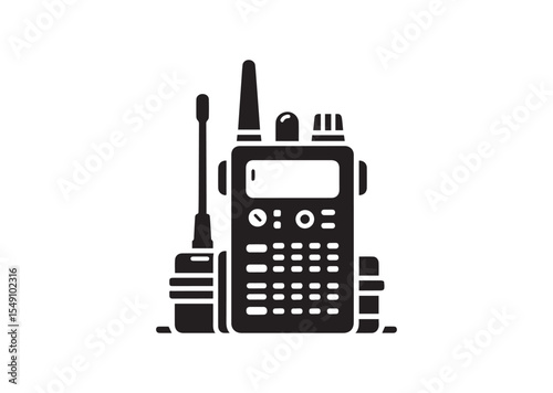 Walkie Talkie of Silhouette black vector Illustration