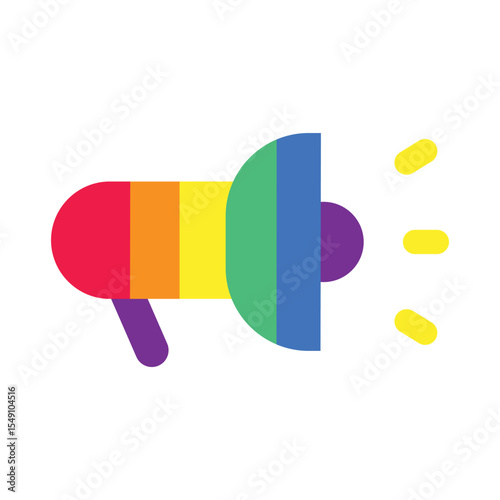 LGBT, megaphone. Vector linear icon isolated on white background.