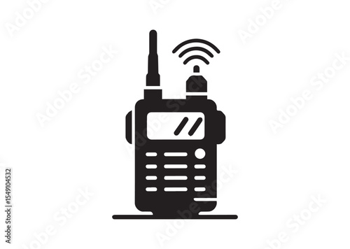 Walkie Talkie of Silhouette black vector Illustration